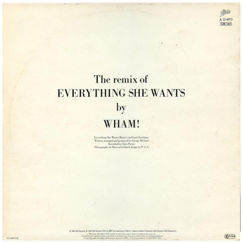 WHAM! - EVERYTHING SHE WANTS | 12'' MAXI SINGLE USADO