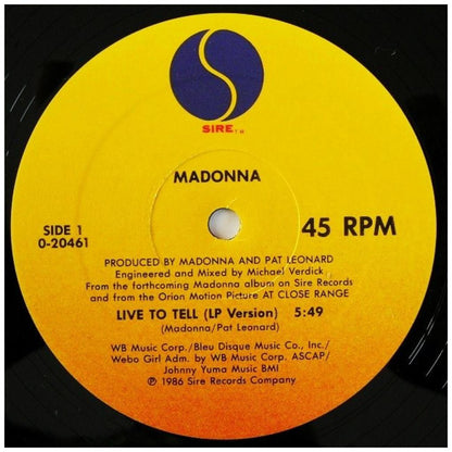 MADONNA - LIVE TO TELL | 12'' MAXI SINGLE USADO