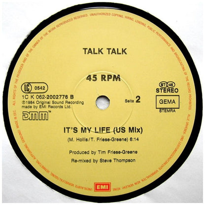 TALK TALK - IT'S MY LIFE/SUCH A SHAME | 12'' MAXI SINGLE  USADO