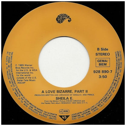 SHEILA E. - A LOVE BIZARRE | 7" SINGLE USADO