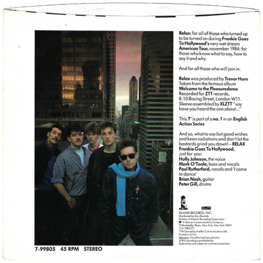 FRANKIE GOES TP HOLLYWOOD - RELAX | 7" SINGLE USADO
