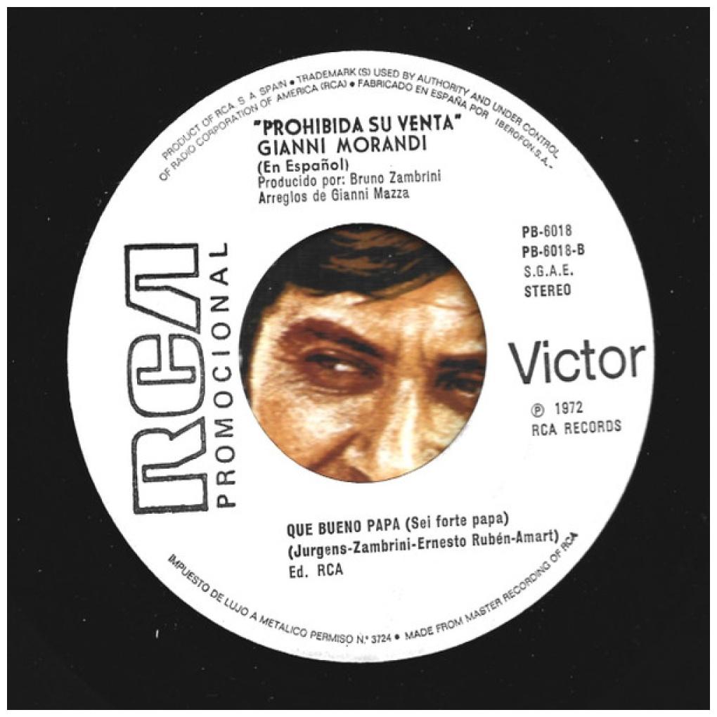 GIANNI MORANDI - PARA PODER VIVIR/QUÉ BUENO PAPÁ | 7" SINGLE USADO