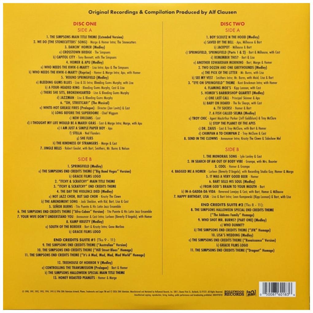 THE SIMPSONS - SONGS IN THE KEY OF SPRINGFIELD (ORIGINAL MUSIC TELEVISION SERIES) (2LP) (YELLOW/PINK VINYL) | VINILO
