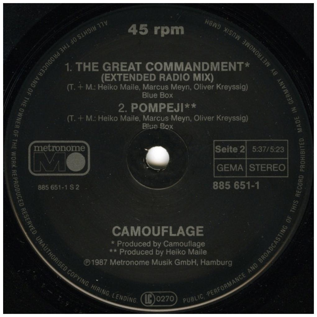 CAMOUFLAGE - THE GREAT COMMANDENT | 12'' MAXI SINGLE USADO