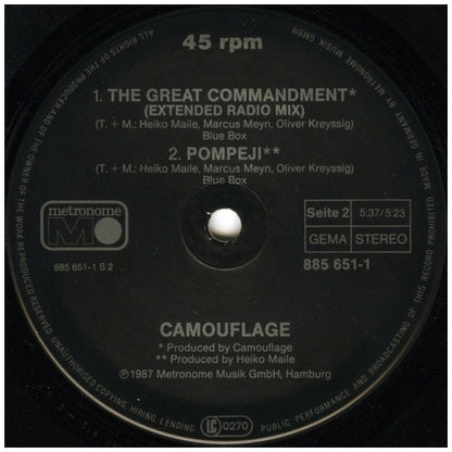 CAMOUFLAGE - THE GREAT COMMANDENT | 12'' MAXI SINGLE USADO
