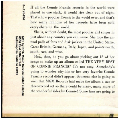 CONNIE FRANCIS - THE VERY BEST | VINILO USADO