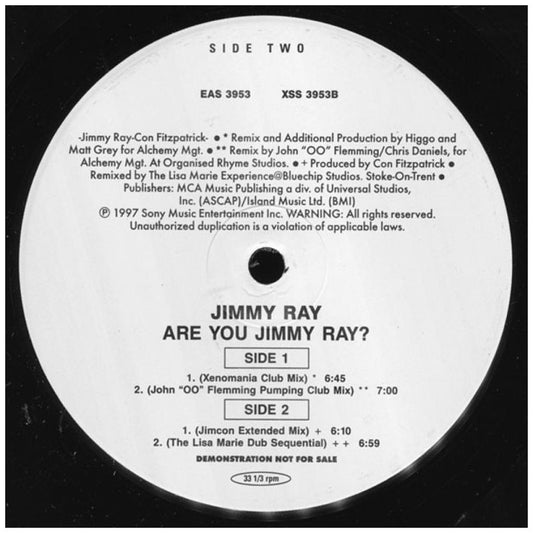 JIMMY RAY - ARE YOU JIMMY RAY (THE REMIXES) (PROMO COPY) | 12" MAXI SINGLE VINILO USADO