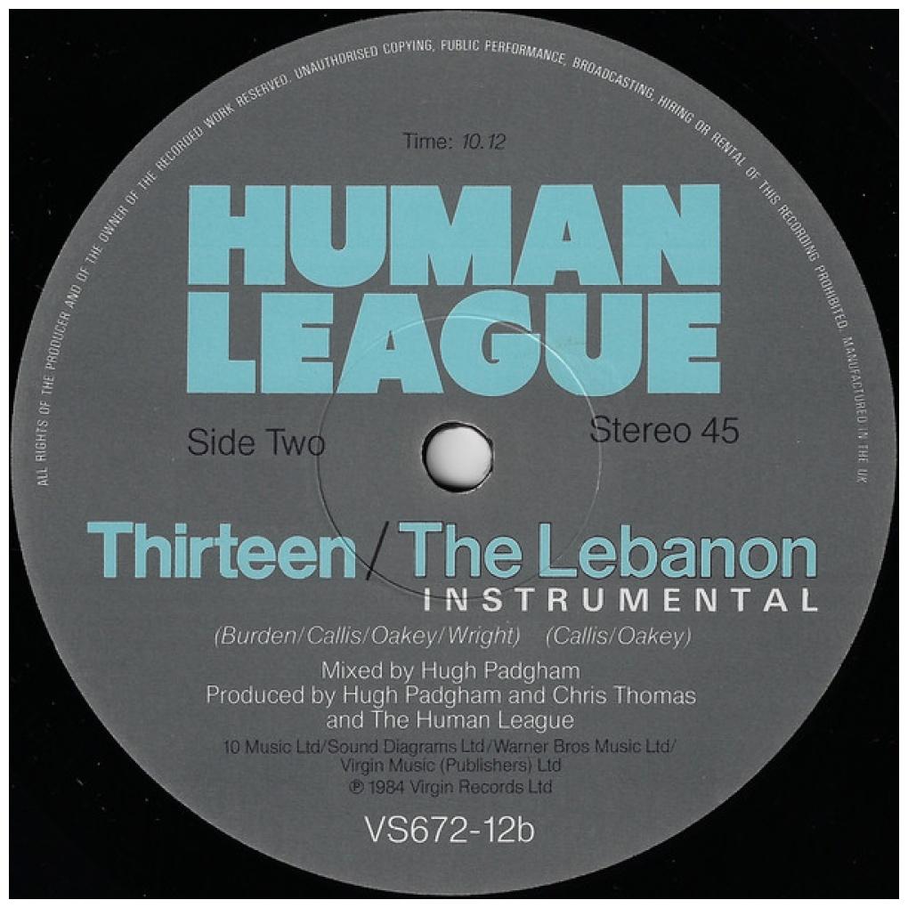 HUMAN LEAGUE - THE LEBANON | 12'' MAXI SINGLE USADO