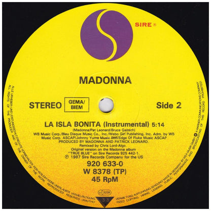 MADONNA - LA ISLA BONITA | 12'' MAXI SINGLE USADO