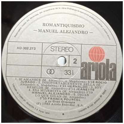 MANUEL ALEJANDRO - ROMANTIQUÍSIMO: 22 GRANDES EXITOS (2LP) | VINILO USADO