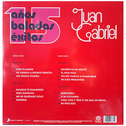 JUAN GABRIEL - 15 ANOS DE BALADAS: EXITOS (2LP) | VINILO