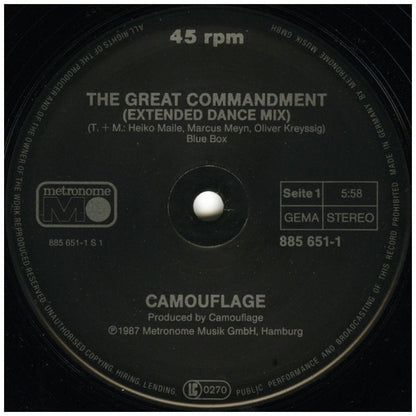 CAMOUFLAGE - THE GREAT COMMANDENT | 12'' MAXI SINGLE USADO