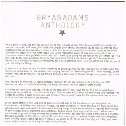 BRAYAN ADAMS - ANTHOLOGY (2CD) | CD