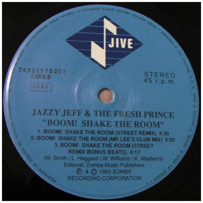 JEFF & FRESH PRINCE JAZZY - BOOM SHAKE THE ROOM | 12'' MAXI SINGLE USADO