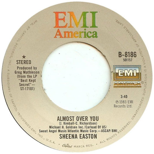 SHEENA EASTON - ALMOST OVER YOU | 7" SINGLE USADO