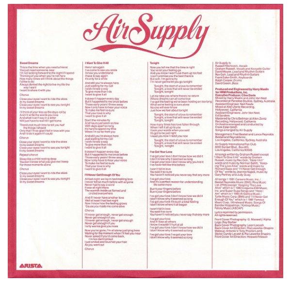AIR SUPPLY - THE ONE THAT YOU LOVE | VINILO USADO