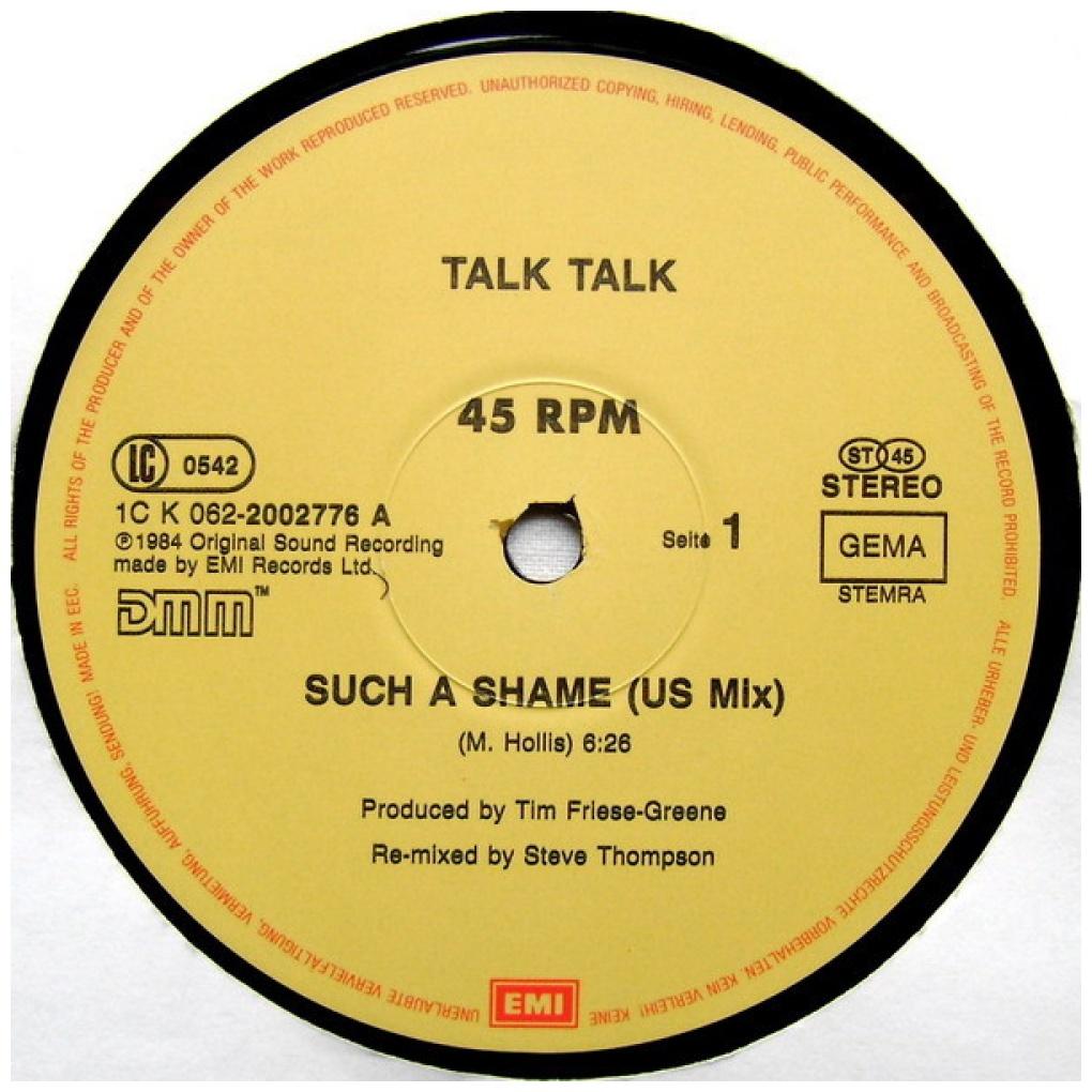 TALK TALK - IT'S MY LIFE/SUCH A SHAME | 12'' MAXI SINGLE  USADO