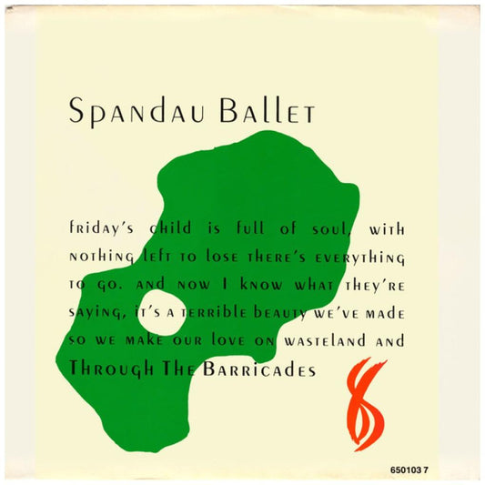 SPANDAU BALLET - THROUGH THE BARRICADES | 7" SINGLE USADO