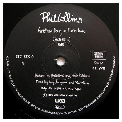 PHIL COLLINS - ANOTHER DAY IN PARADISE  | 12" MAXI SINGLE USADO