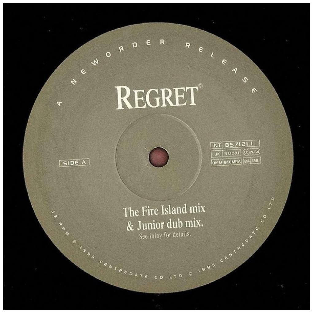 NEW ORDER - REGRET | 12'' MAXI SINGLE USADO