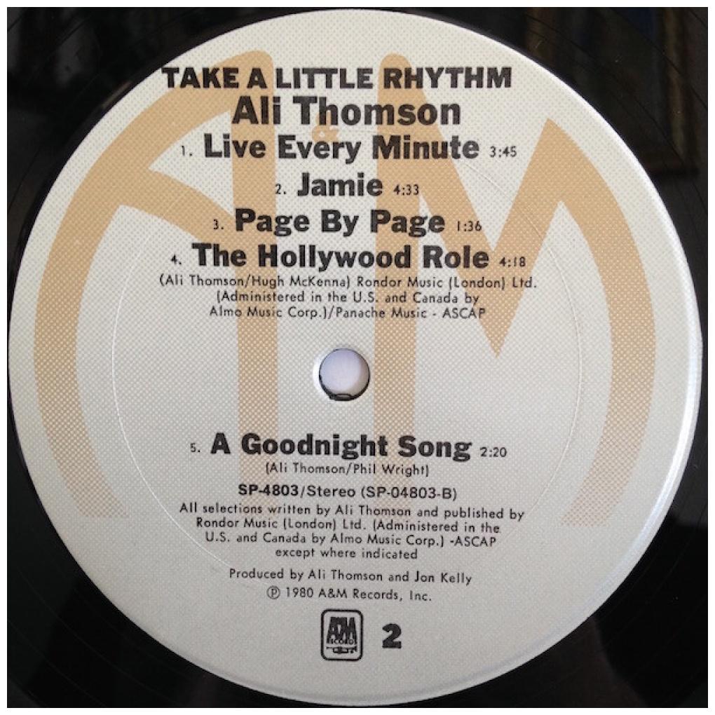 ALI THOMPSON - TAKE A LITTLE RHYTHM (VDE-NUEVO/SELLADO) | VINILO USADO