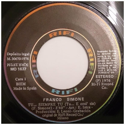 FRANCO SIMONE - TU... SIEMPRE TU | 7" SINGLE USADO