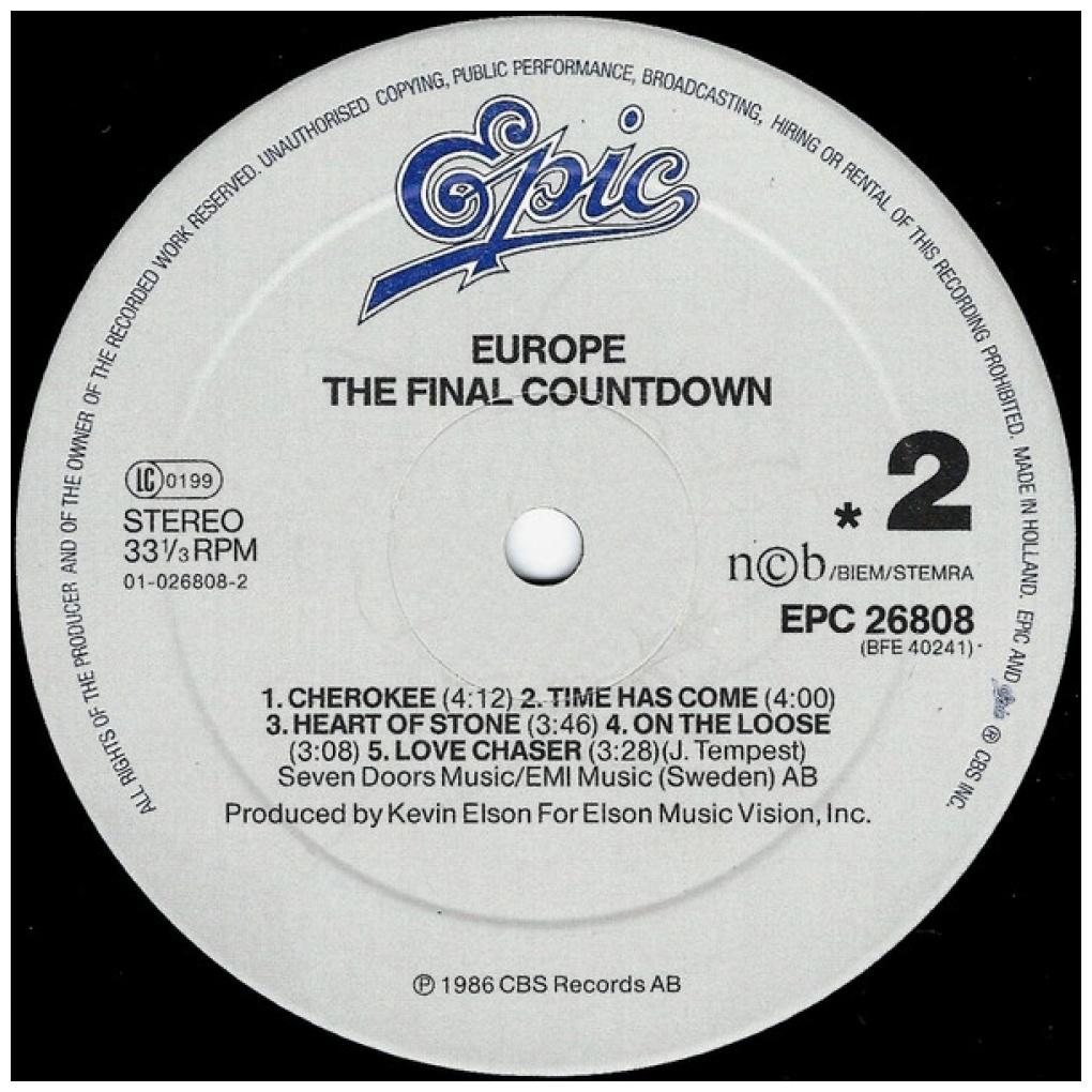 EUROPE - THE FINAL COUNTDOWN | VINILO USADO