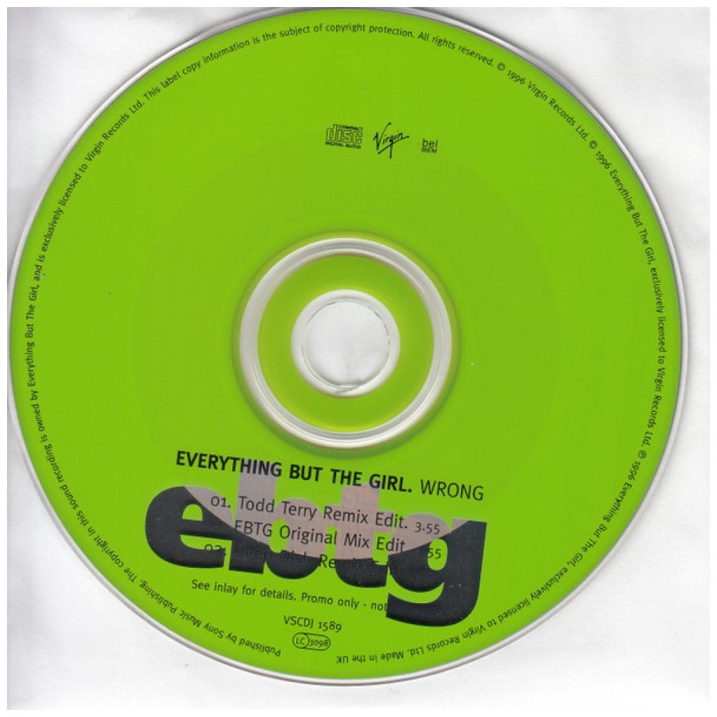 EVERYTHING BUT THE GIRL - WRONG (CD MAXI SINGLE) (PROMO COPY) | CD