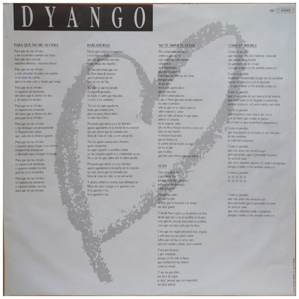 DYANGO - CORAZON DE BOLERO | VINILO USADO