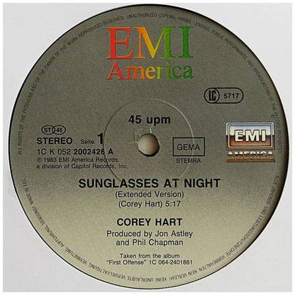 COREY HART - SUNGLASSES AT NIGHT | 12" MAXI SINGLE VINILO USADO