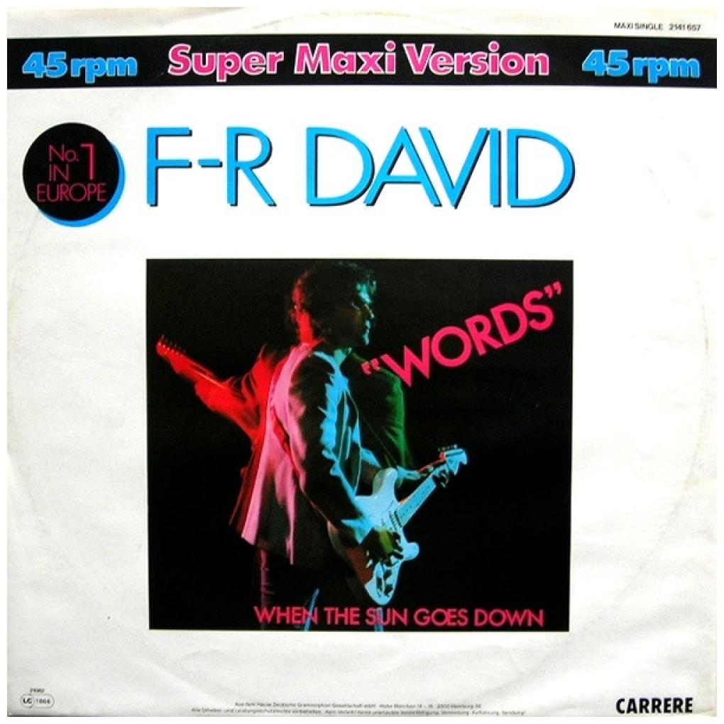 F.R. DAVID - WORDS | 12'' MAXI SINGLE  USADO