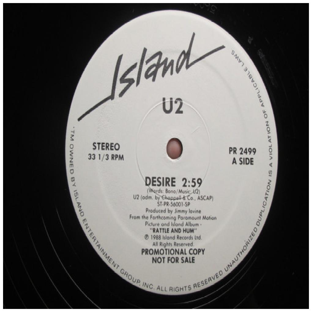 U2 - DESIRE (LP VERSION) (PROMO COPY) | 12" MAXI SINGLE VINILO USADO