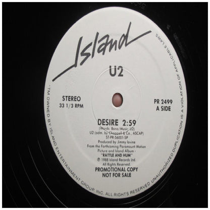 U2 - DESIRE (LP VERSION) (PROMO COPY) | 12" MAXI SINGLE VINILO USADO
