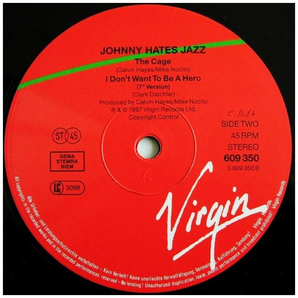 JOHNNY HATES JAZZ - I DON'T WANT TO BE A HERO | 12'' MAXI SINGLE USADO