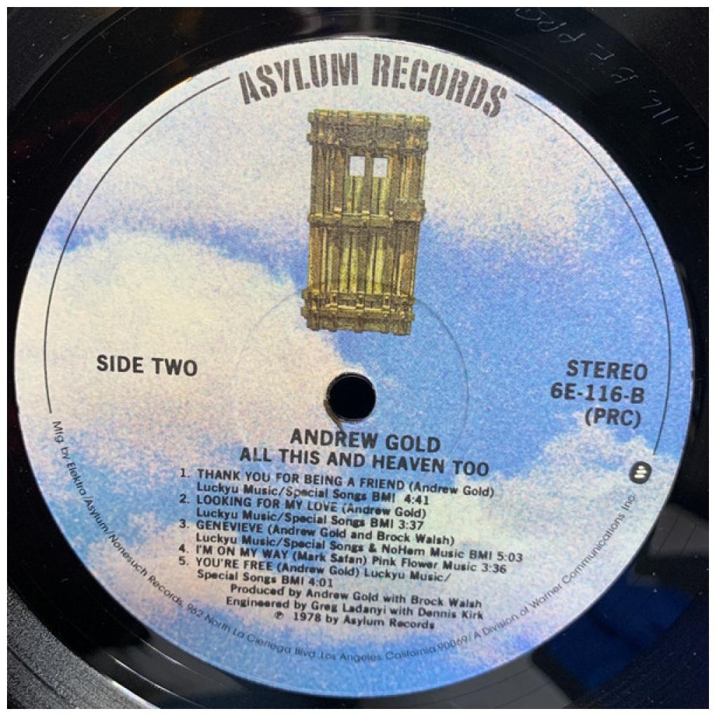 ANDREW GOLD - ALLTHIS AND HEAVEN TOO | VINILO USADO