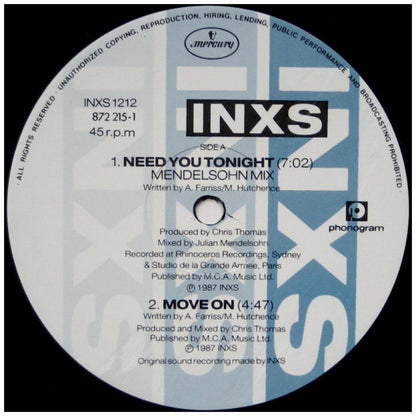 INXS - NEED YOU TONIGHT | 12'' MAXI SINGLE USADO
