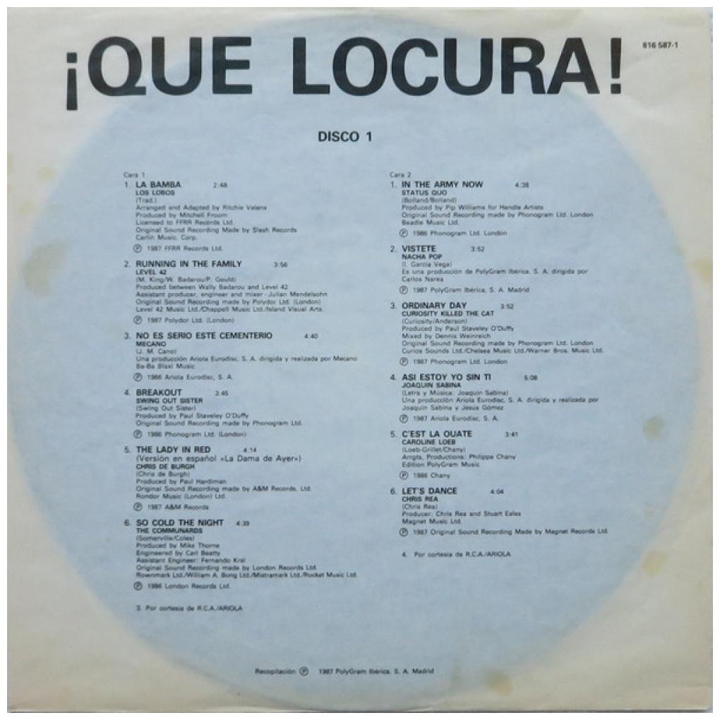 ¡QUÉ LOCURA! - VARIOUS ARTIST (2LP) | VINILO USADO