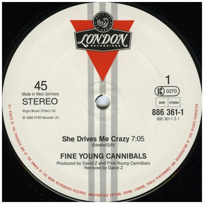 FINE YOUNG CANNIBALS - SHE DRIVES ME CRAZY | 12'' MAXI SINGLE USADO
