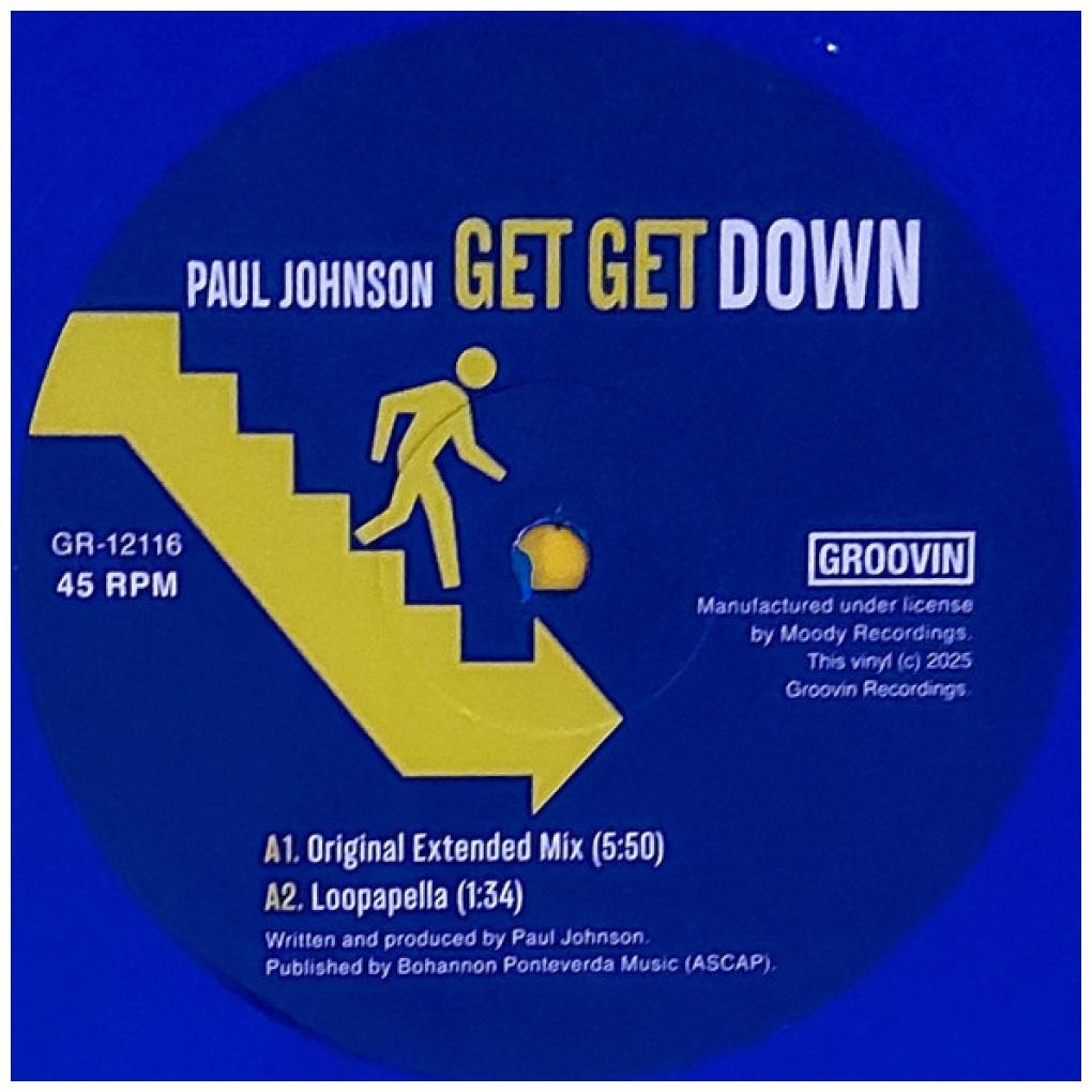 PAUL JHONSON - GET GET DOWN (BLUE ELECTIC MARBLED VINYL) | 12'' MAXI SINGLE