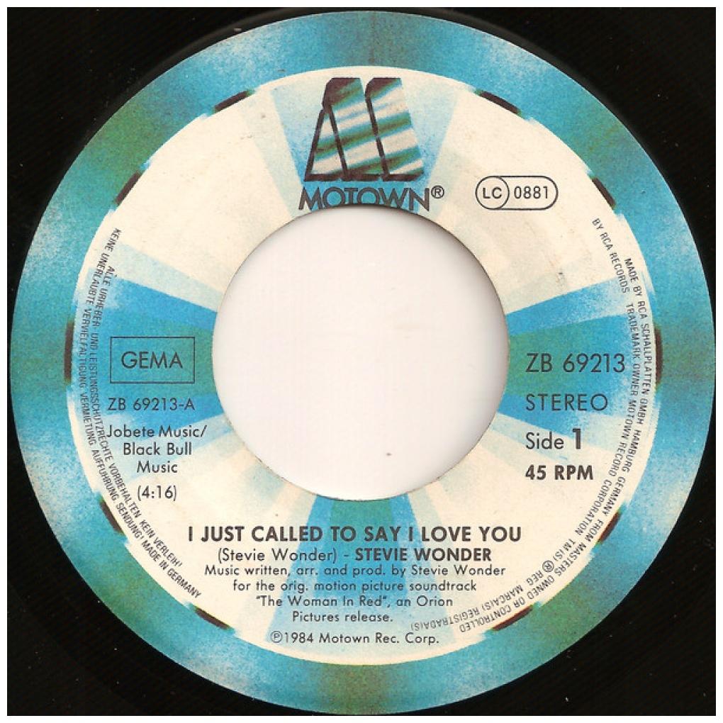 STEVIE WONDER - I JUST CALLED TO SAY I LOVE YOU | 7" SINGLE USADO
