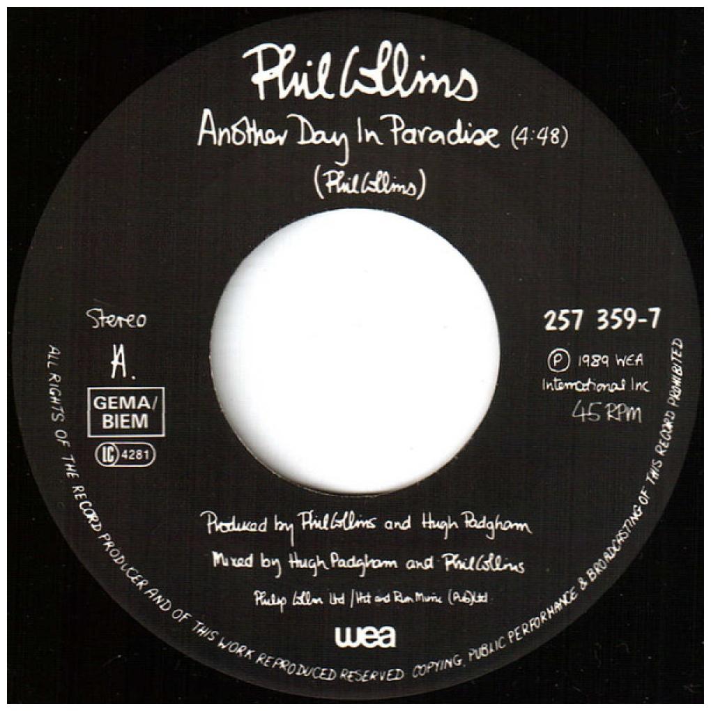 PHIL COLLINS - ANOTHER DAY IN PARADISE | 7" SINGLE USADO