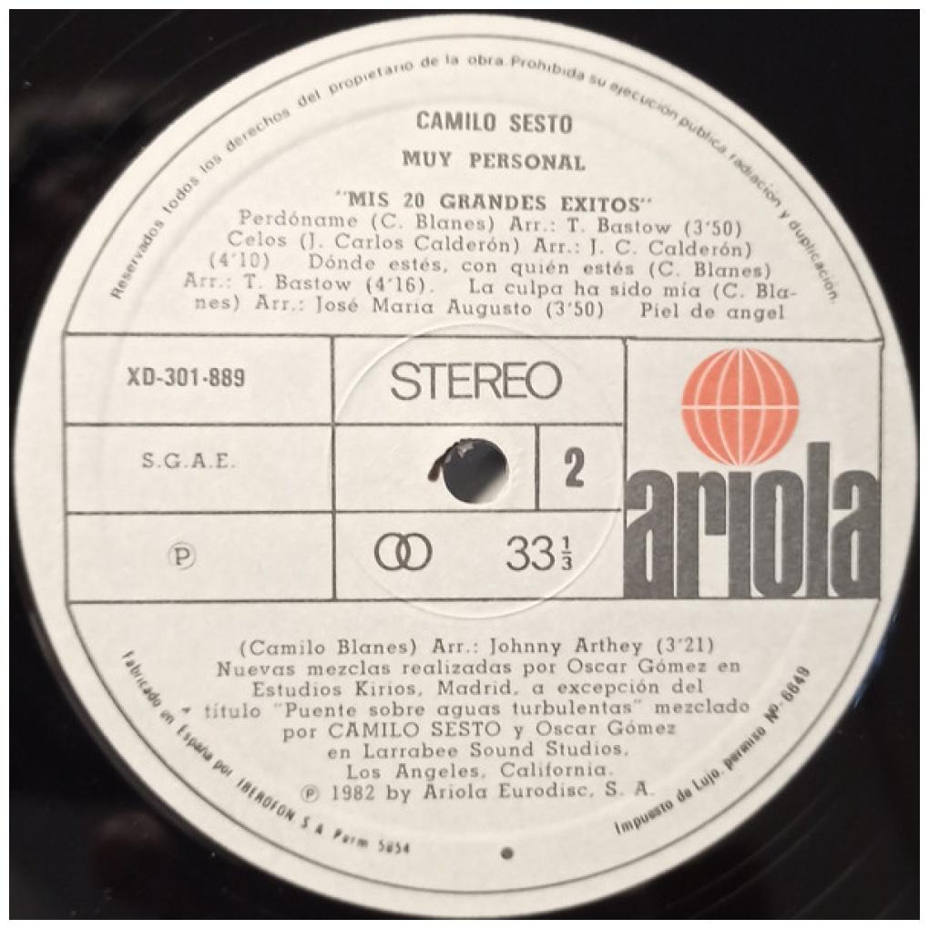 CAMILO SESTO - MUY PERSONAL: MIS 20 GRANDES EXITOS (2LP) | VINILO USADO