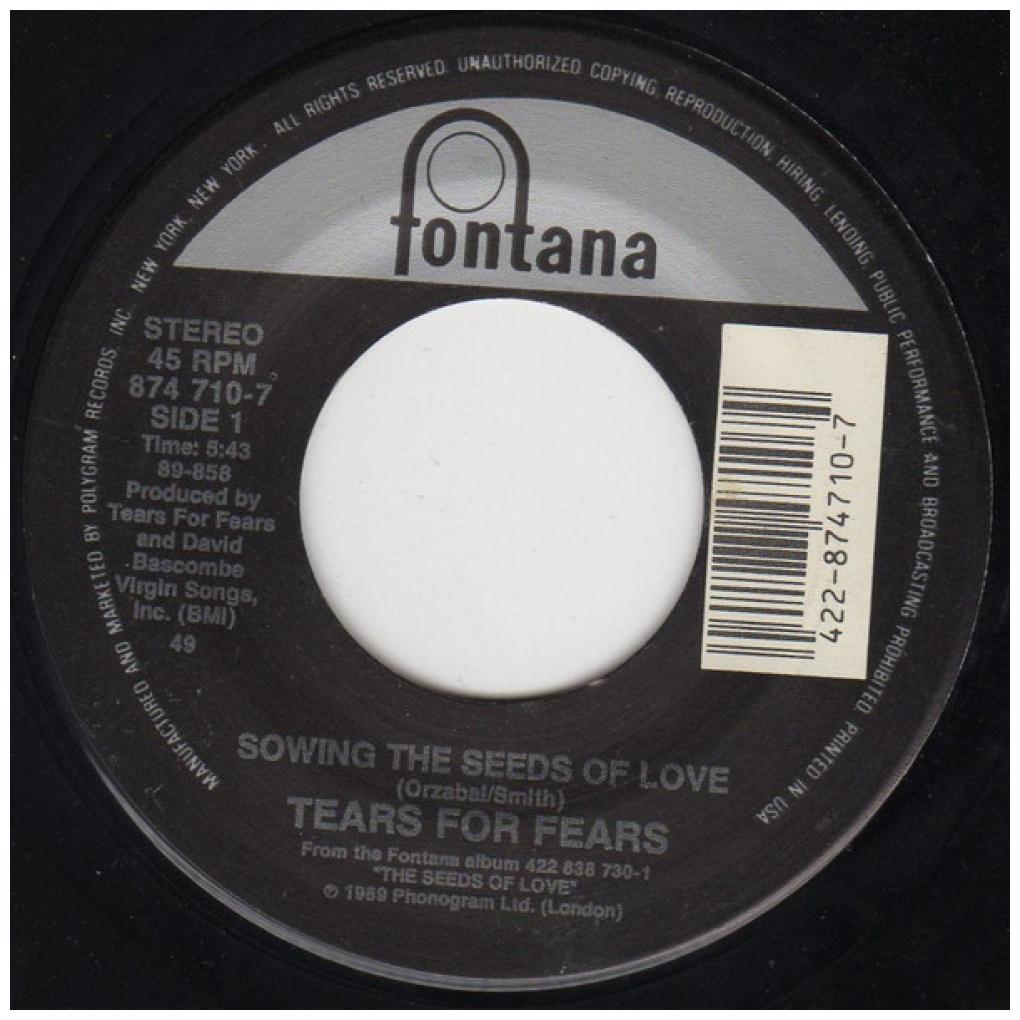 TEARS FOR FEARS - SOWING THE SEEDS OF LOVE | 7" SINGLE USADO