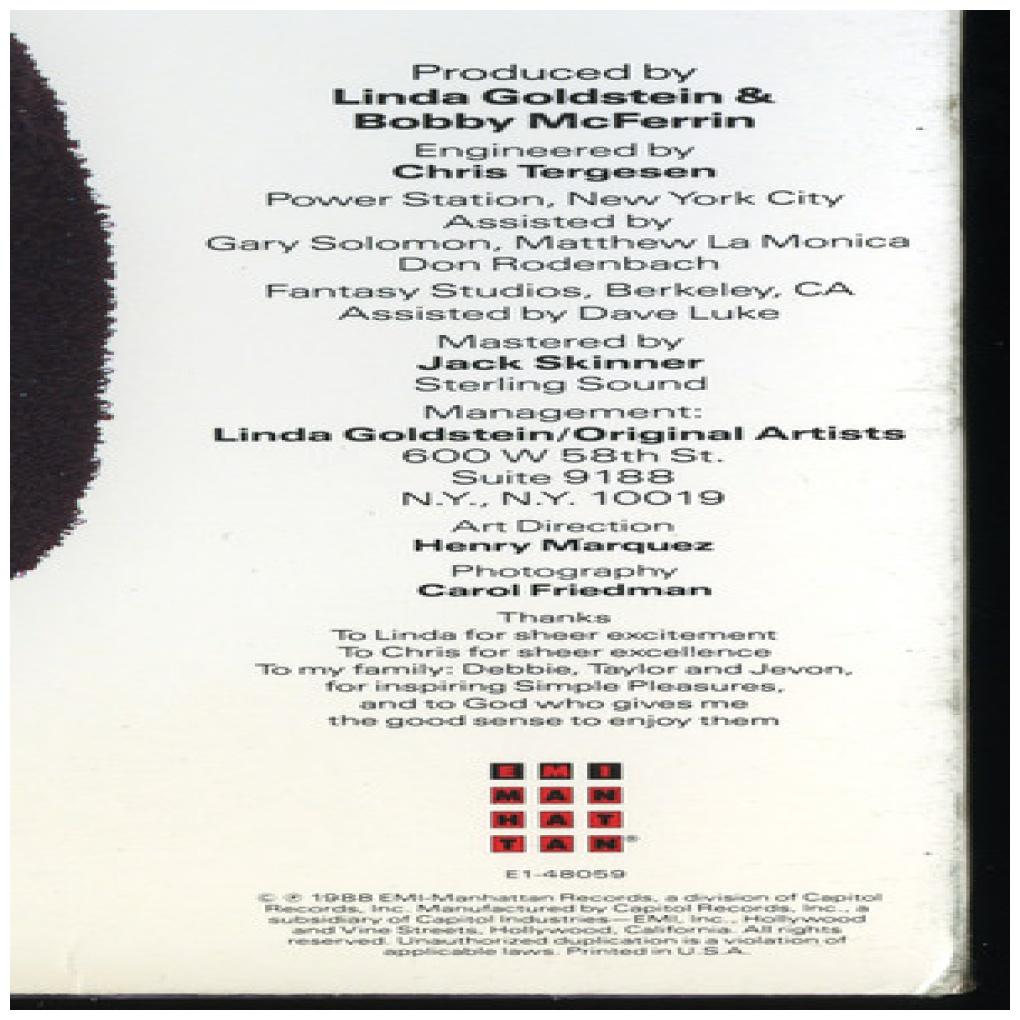 BOBBY McFERRIN - SIMPLE PLEASURES | VINILO USADO