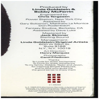 BOBBY McFERRIN - SIMPLE PLEASURES | VINILO USADO