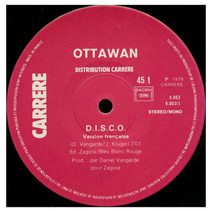 OTTAWAN - D.I.S.C.O.  | 12" MAXI SINGLE USADO