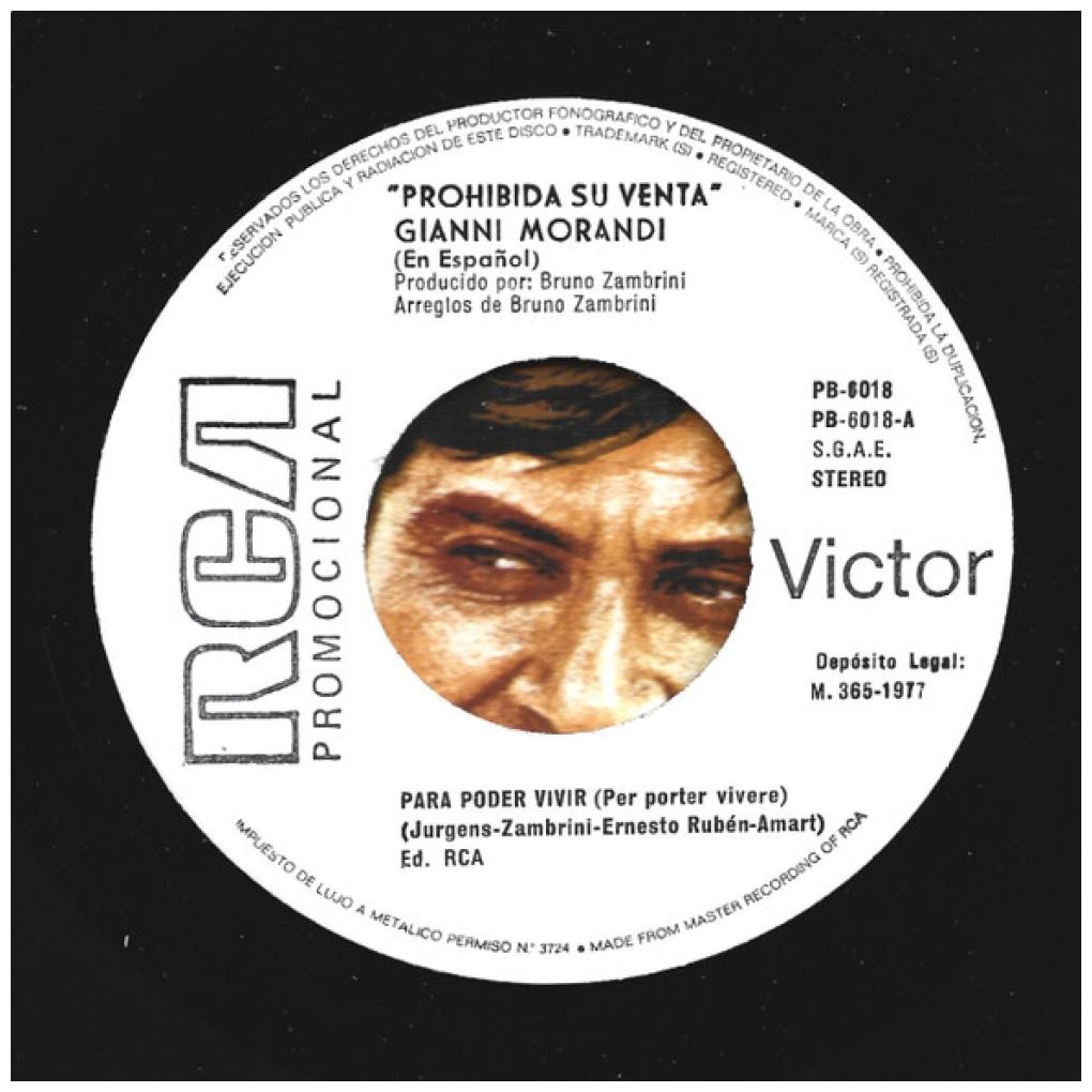 GIANNI MORANDI - PARA PODER VIVIR/QUÉ BUENO PAPÁ | 7" SINGLE USADO