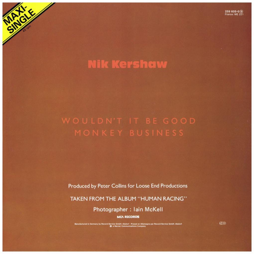 NIK KERSHAW - WOULDN'T IT BE GOOG | 12" MAXI SINGLE VINILO USADO