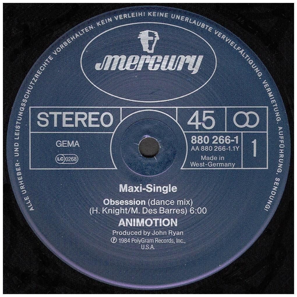 ANIMOTION - OBSESSION (DANCE MIX) | 12'' MAXI SINGLE USADO