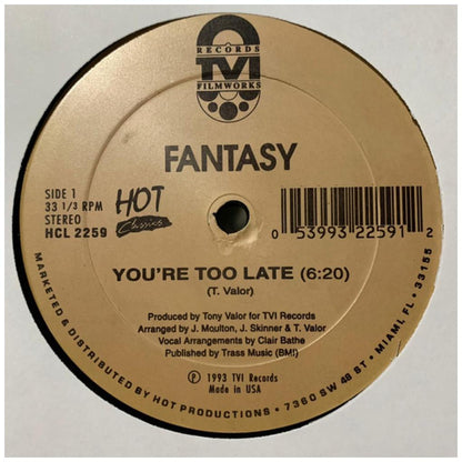 FANTASY - YOU'RE TOO LATE | 12'' MAXI SINGLE USADO